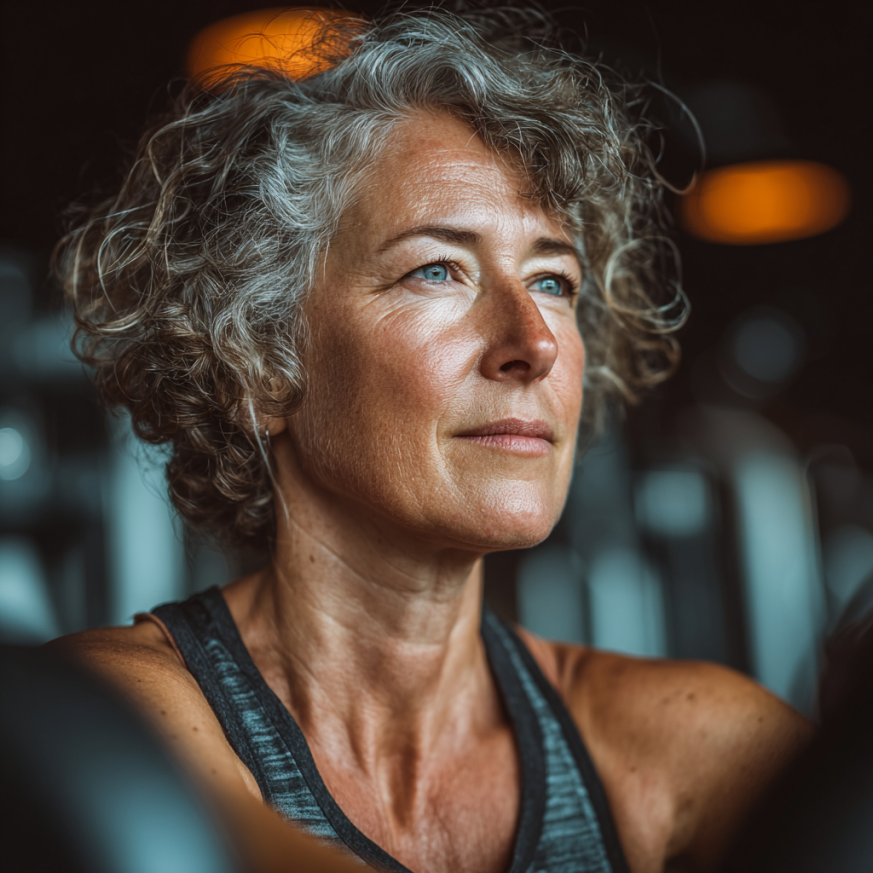 Grup de adulți mature practicând exerciții de wellness în aer liber